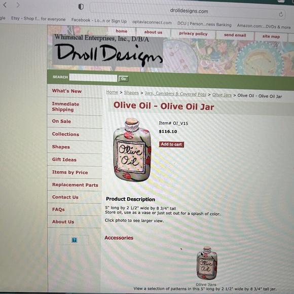 Droll designer pottery oil jar - Picture 5 of 7